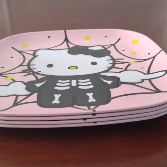 Sanrio Plate Bowl Cup Utensil Set Hello Kitty Halloween - Picture 6 of 7